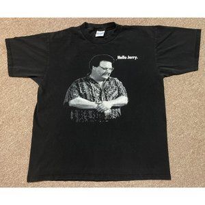 Vintage 1996 90s XL Seinfeld Jerry Newman TV Show Sitcom Promo T-Shirt Black USA